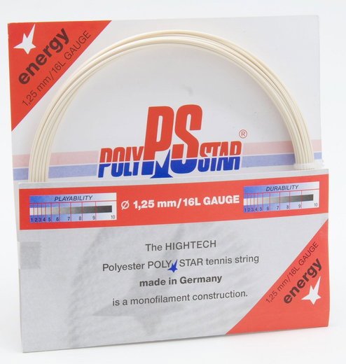 Stringing with Polystar Energy natural tennis string