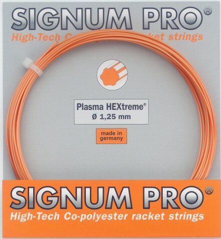 Signum Pro Tennissaite Plasma Hextreme (Haltbarkeit+Spin) orange 12m Set