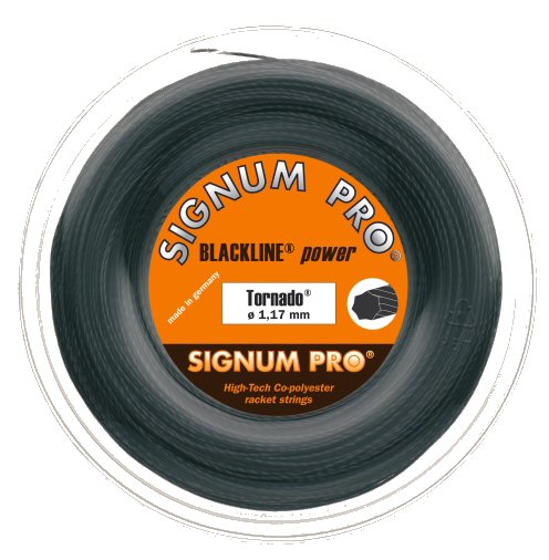 Signum Pro Tennissaite Tornado (Haltbarkeit+Spin) anthrazitgrau 200m Rolle
