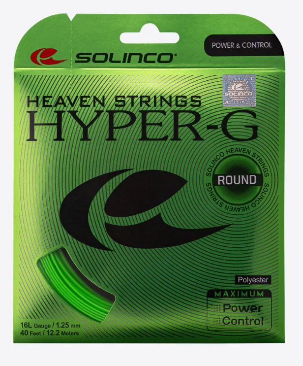 Solinco Tennis String Hyper G Round (Durability) Green 12m Set