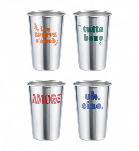 soulbottles Trinkbecher soulcoup steel Dolce Vita (Edelstahl) 4x400ml silber