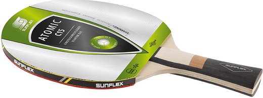 Sunflex Einsteiger-Tischtennisschläger Atomic C15 - mit Noppen innen, mit 1,0mm Schwamm - 1 Schläger