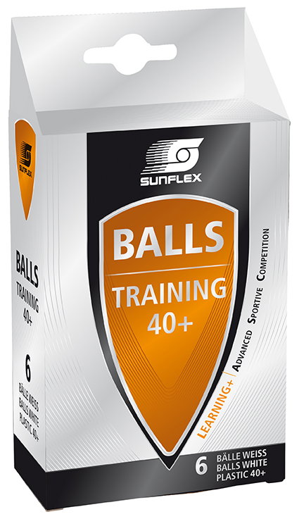 Sunflex Tischtennisball Training (Plastikball 40+) weiss 6er Kartonverpackung