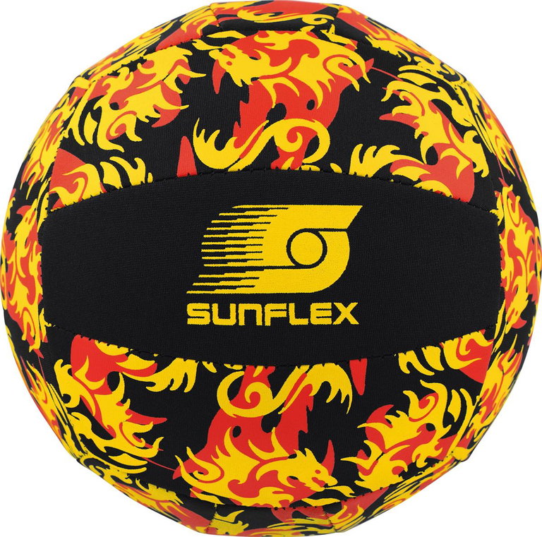 Sunflex Volleyball Beach- und Funball Neopren (Große 5) Flames Dragon schwarz/rot/gelb - 1 Ball