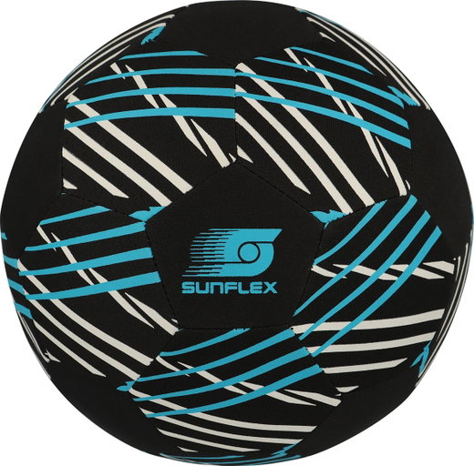 Sunflex Fussball Action Pro Neopren (Große 5) - langlebig, leicht, weich, leise - schwarz/blau - 1 Ball