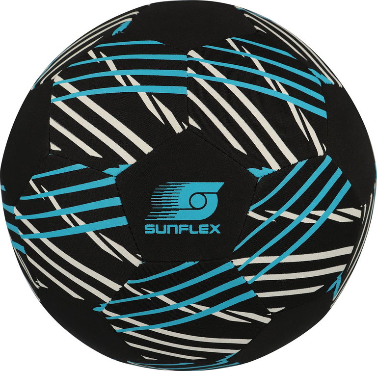 Sunflex Football Action Pro Neoprene (Size 5) - durable, lightweight, soft, quiet - black/blue - 1 ball