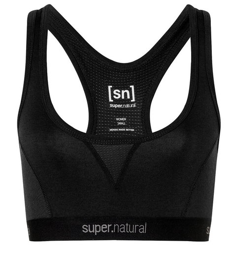 super natural Funktionsunterwäsche Sport-Bra Tundra 220 Semplice (angenehmer Tragekomfort) schwarz Damen