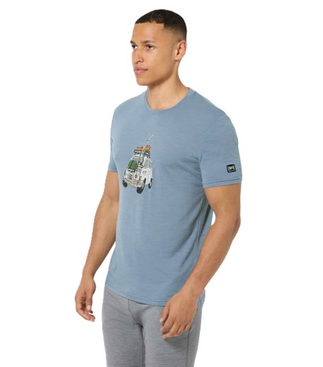 super natural T-shirt Freizeit Carski Tee (Merino-Mix) stoneblau dla mężczyzn