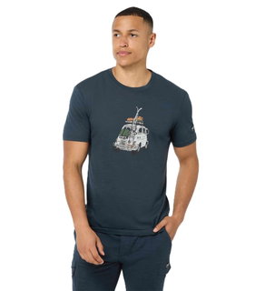 super natural Freizeit-Tshirt Carski Tee (Merino-Mix) dunkelblau Herren