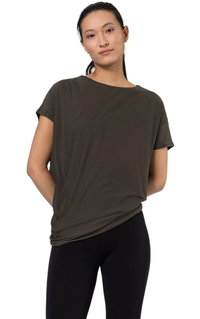 super natural Sport-/Freizeitshirt Yoga Loose Tee Oak braungrün Damen