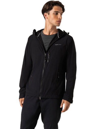 super natural Funktionsjacke Alpine Active Jacket (Merino-Mix, Feuchtigkeitsmanagement) schwarz Herren