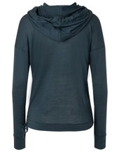 super natural Bluza z kapturem Funnel Hoodie (wełna merino) granatowa damska