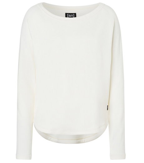 super natural Long Sleeve Shirt Everyday Crew (Merino Mix) white Ladies