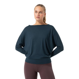 super natural Yoga-Langarmshirt Kula Top (Merinowolle) dunkelblau Damen