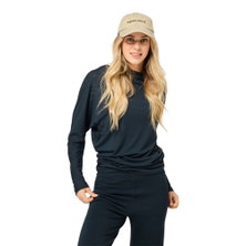 super natural Yoga-Langarmshirt Loose (hoher Tragekomfort) dunkelblau Damen