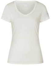 super natural Funktionsunterwäsche Kurzarmshirt V-Neck Sierra 140 Tee (Merino-Mix) weiss Damen