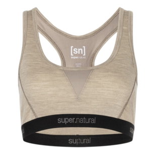 super natural Funktionsunterwäsche Sport-Bra Tundra 220 Semplice (angenehmer Tragekomfort) vintage beige/khaki Damen
