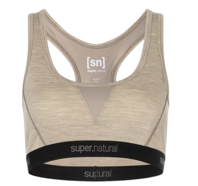 super natural Funktionsunterwäsche Sport-Bra Tundra 220 Semplice (angenehmer Tragekomfort) vintage beige/khaki Damen