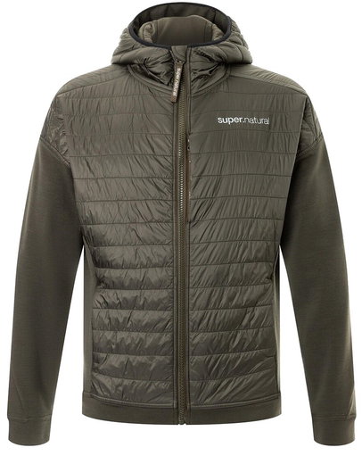 super natural Funkcyjna kurtka ocieplana Warm Up Aloof Jacket (wełna merino) brązowo/zielona męska