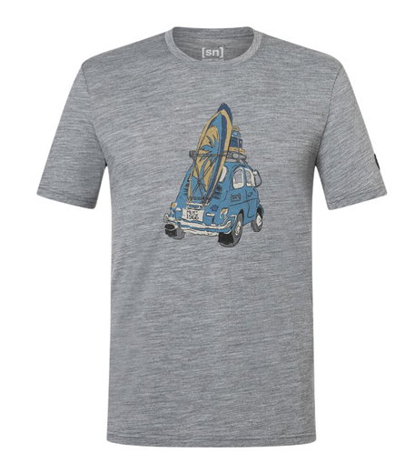 super natural leisure T-shirt Carsurf Tee (Merino mix) grey men's