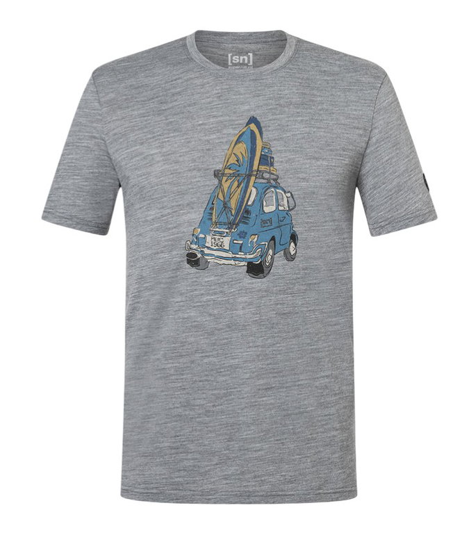 super natural Freizeit-Tshirt Carsurf Tee (Merino-Mix) grau Herren