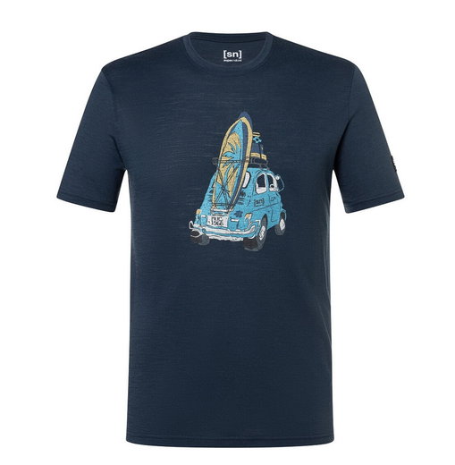 super natural leisure T-shirt Carsurf Tee (Merino mix) dark blue men's