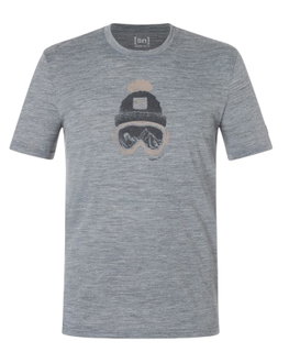 super natural Freizeit-Tshirt Gogeanie Tee (Merino-Mix) grau melange Herren
