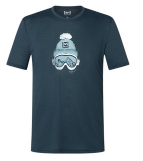 super natural Freizeit-Tshirt Gogeanie Tee (Merino-Mix) dunkelblau Herren