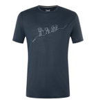 super natural Wander-/Freizeit Tshirt Graphic Hiking - Merinowollmix - blueberry navyblau Herren