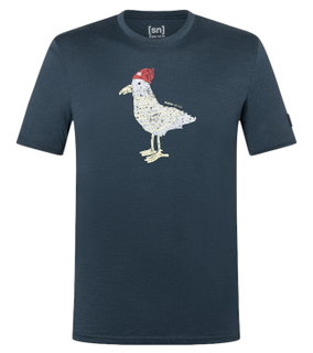 super natural Freizeit-Tshirt Johnny Tee (Merino-Mix) dunkelblau Herren