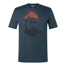 super natural Wander-/Freizeit Tshirt Sailor Tee (Merino-Mix) dunkelblau/schwarz Herren
