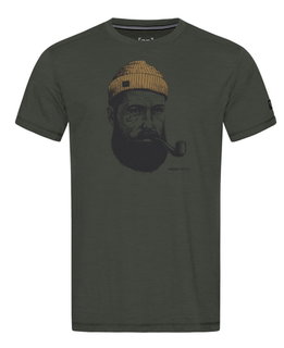 super natural Koszulka turystyczna/rekreacyjna Sailor Tee (Mieszanka Merino) ciemnozielona męska