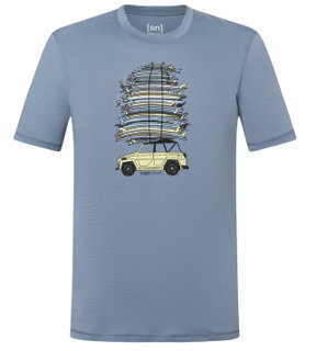 super natural Freizeit-Tshirt Surf Trip Tee - stonegrau/blau Herren