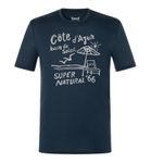 super natural Freizeit-Tshirt Wood Cote D'Azur Tee (Merino-Mix) dunkelblau Herren