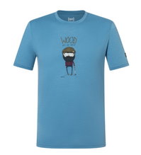 super natural leisure T-shirt Wood Crafti Tee (Merino mix) blue men's