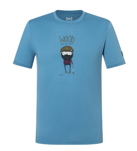 super natural T-shirt Freizeit Wood Crafti (mieszanka merino) niebieski męski
