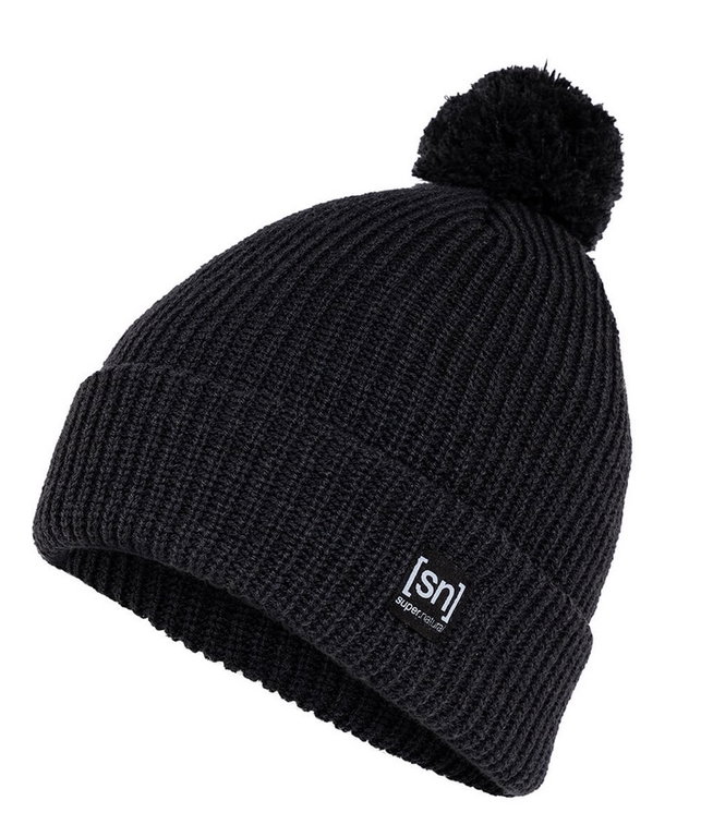super natural Wintermütze Pom Beanie mit Bommel schwarz Damen - 1 Stück