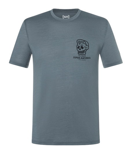 super natural Freizeit-Tshirt Gravel Tee (Merino-Mix) grau Herren