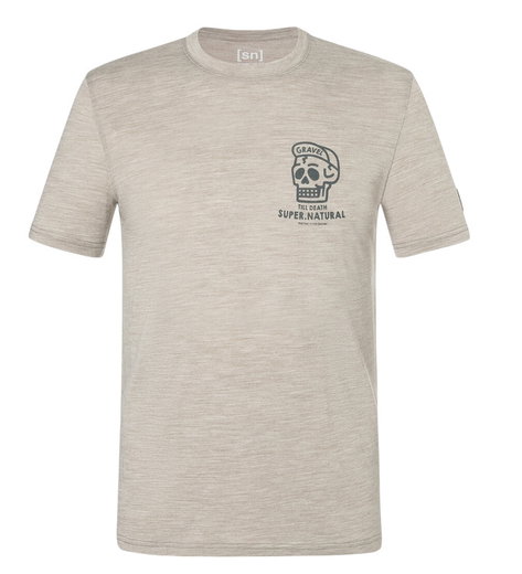 super natural Freizeit-Tshirt Gravel Tee (Merino-Mix) beige Herren