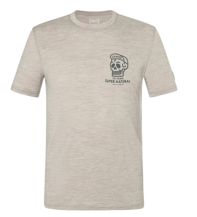super natural Freizeit-Tshirt Gravel Tee (Merino-Mix) beige Herren