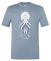 super natural Sport-/Freizeitshirt Octopussy Tee (Merino-Mix, bequeme Passform) stonegrau/blau Herren