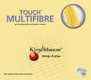Stringing with tennis string Kirschbaum Touch Multifibre (arm protection) natural