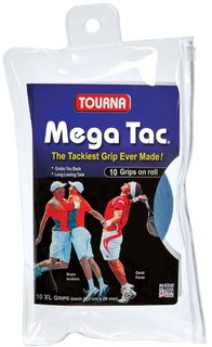 Tourna Overgrip Mega Tac (extreme Griffigkeit, haltbar, breit) blau 10er