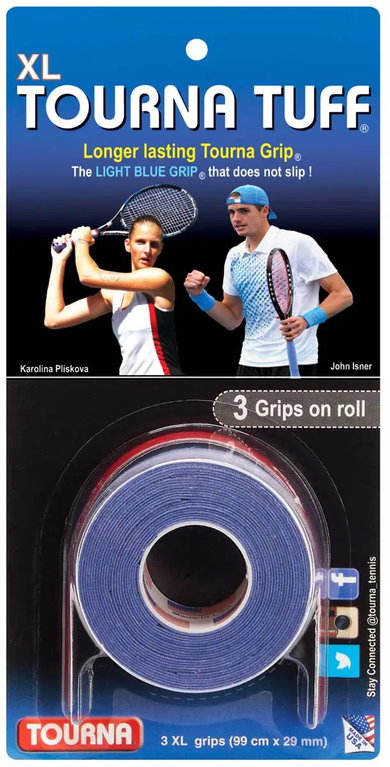 Tourna Overgrip Tuff XL (longer durability) blue 3-pack