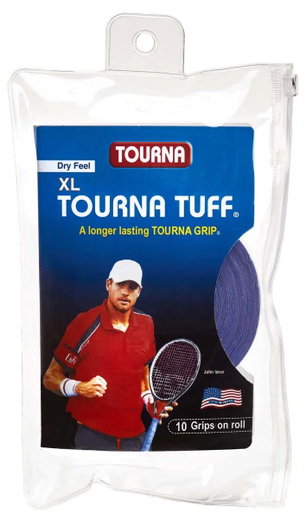 Tourna Overgrip Tuff XL (longer durability) blue - 10 pieces in a zip bag