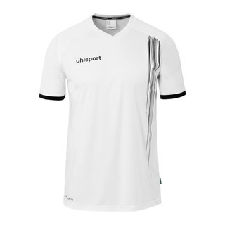 Koszulka sportowa uhlsport Impulse (100% poliester) krótki rękaw biała/czarna męska