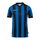 uhlsport Sport-Tshirt Retro Stripe (V-Ausschnit) Kurzarm schwarz/azurblau Herren