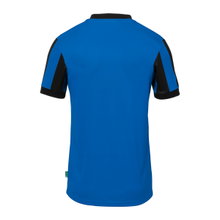 uhlsport Sport T-shirt Retro Stripe (V-neck) Short Sleeve black/azure blue Men