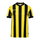 uhlsport Sport-Tshirt Retro Stripe (V-Ausschnit) Kurzarm schwarz/gelb Herren