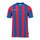 uhlsport Sport-Tshirt Retro Stripe (V-Ausschnit) Kurzarm azurblau/rot Herren